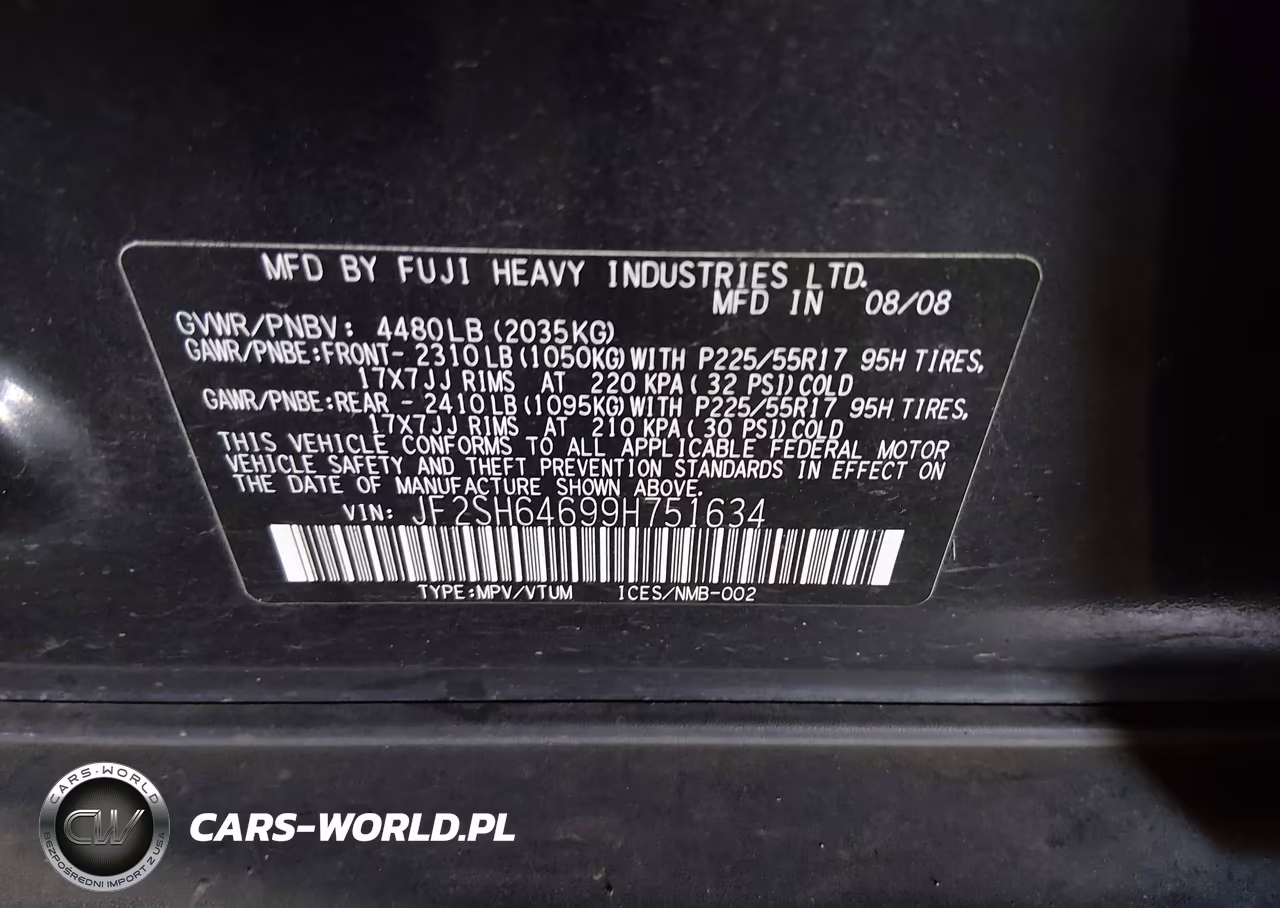 2009 Subaru Forester 2.5X Limited VIN:JF2SH64699H751634 - 9