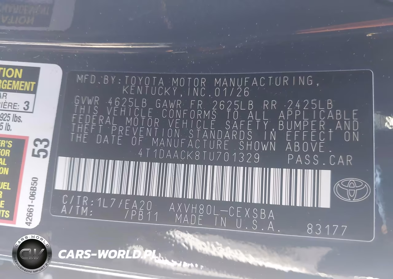 2026 Toyota Camry Se VIN:4T1DAACK8TU701329 - 9