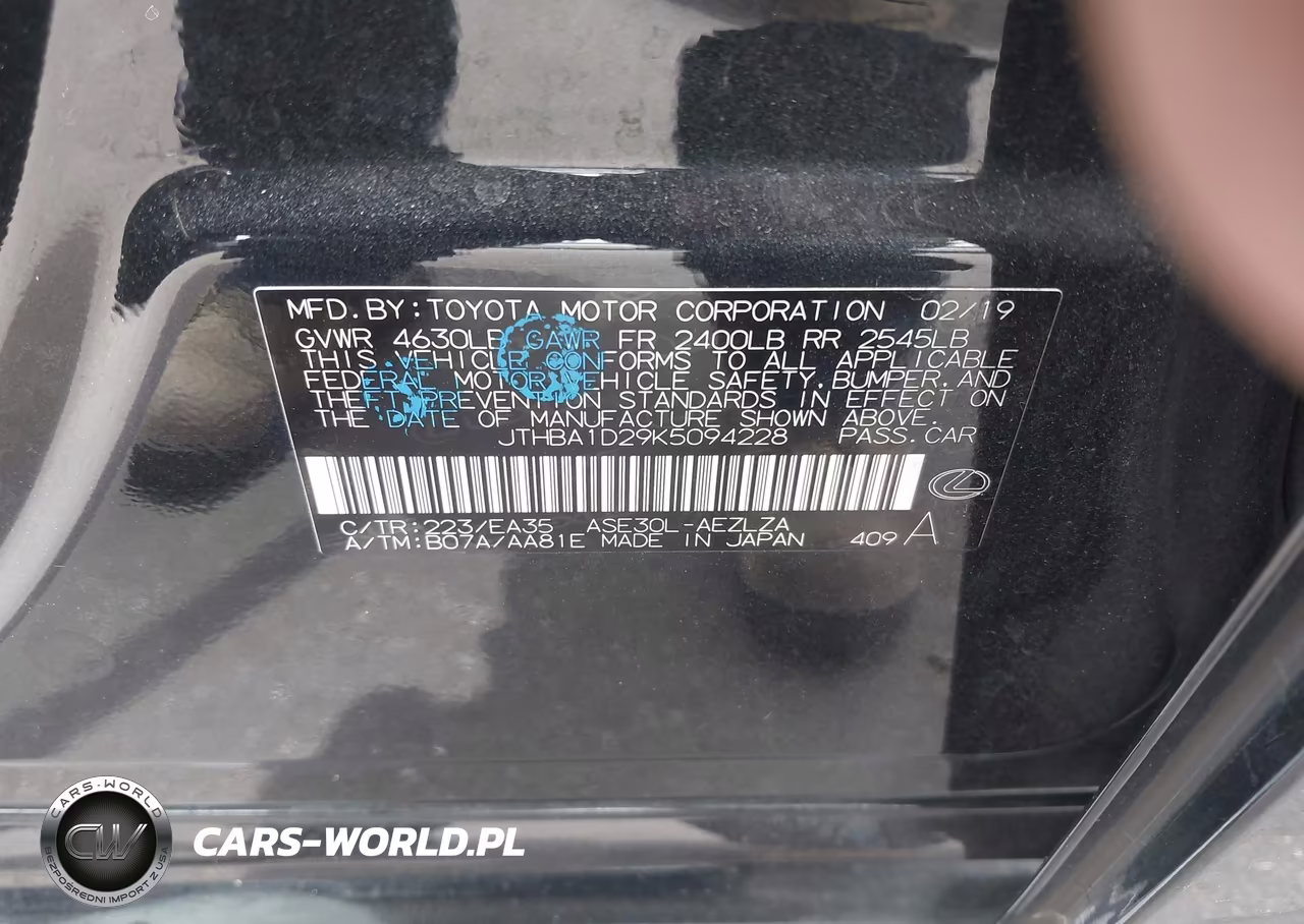 2019 Lexus Is 300 VIN:JTHBA1D29K5094228 - 9