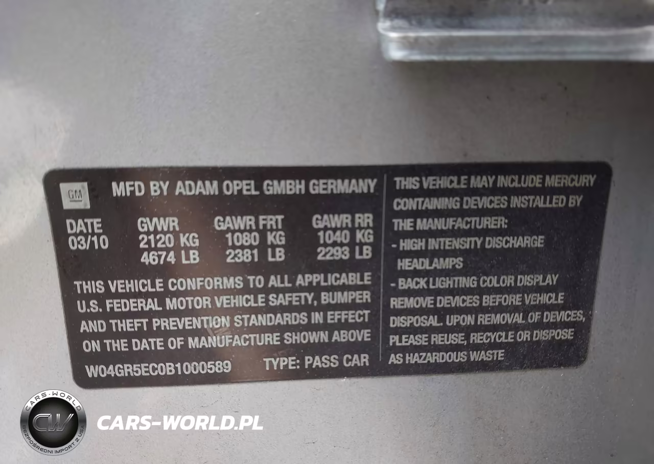 2011 Buick Regal Cxl Russelsheim VIN:W04GR5EC0B1000589 - 9