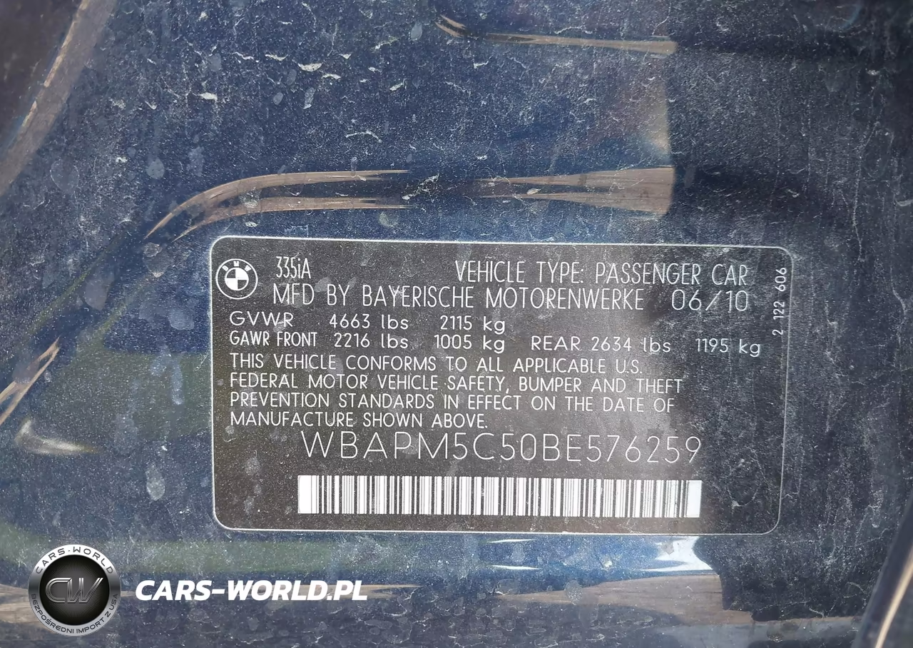 2011 BMW 335I VIN:WBAPM5C50BE576259 - 9