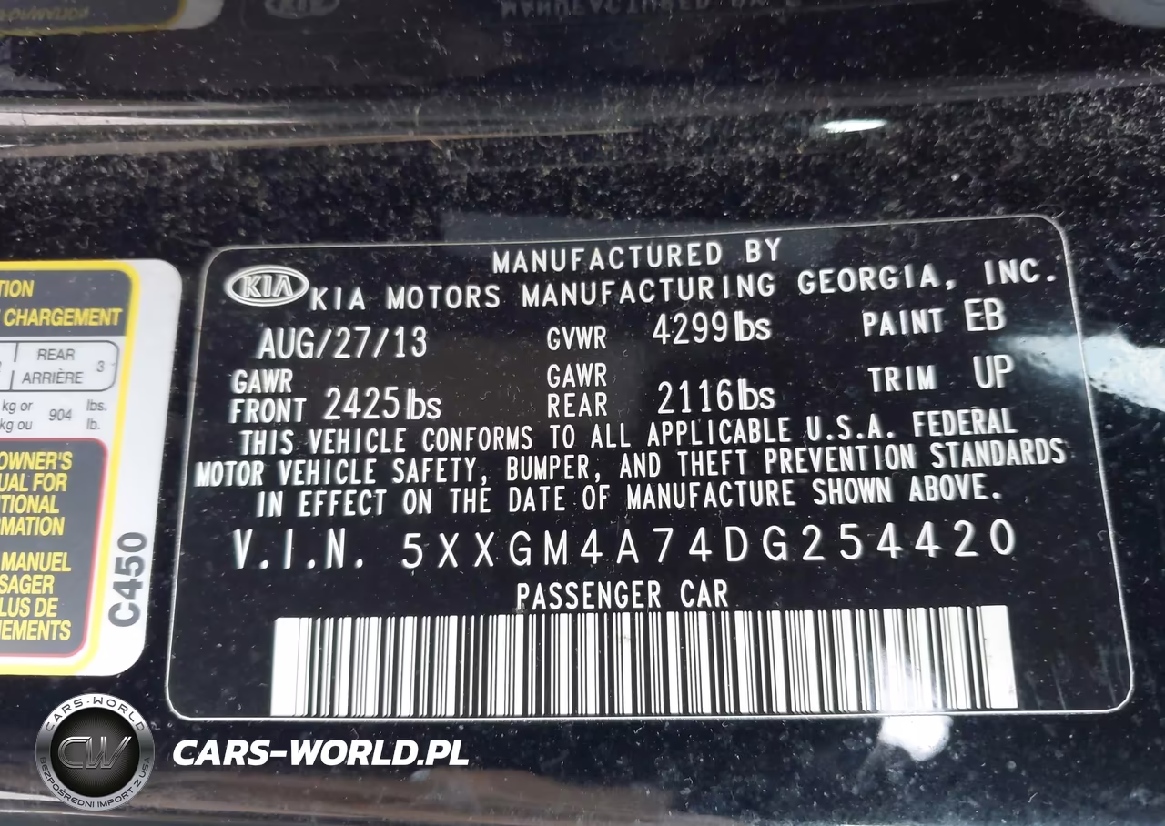 2013 Kia Optima Lx VIN:5XXGM4A74DG254420 - 9