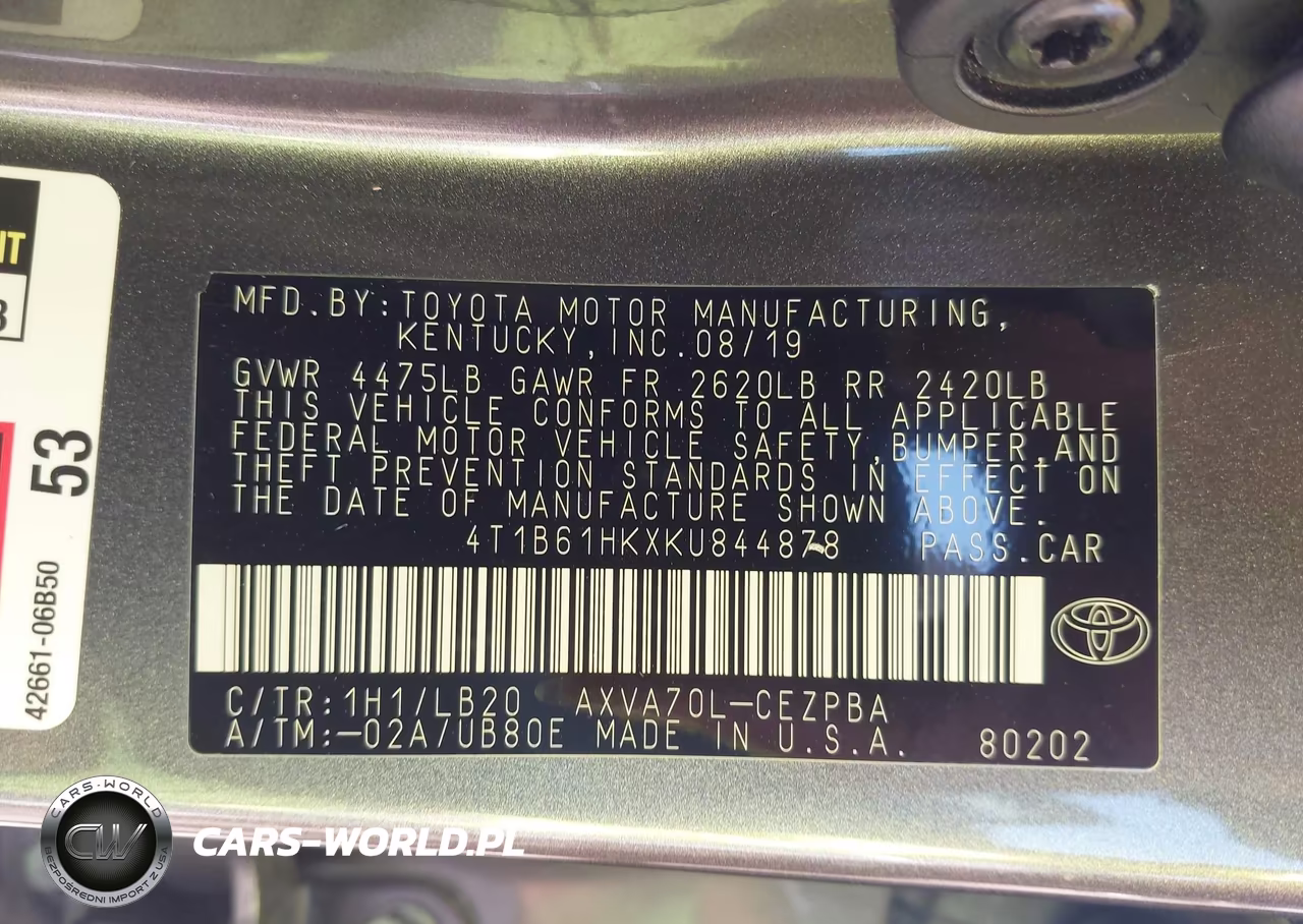 2019 Toyota Camry Xse VIN:4T1B61HKXKU844878 - 9
