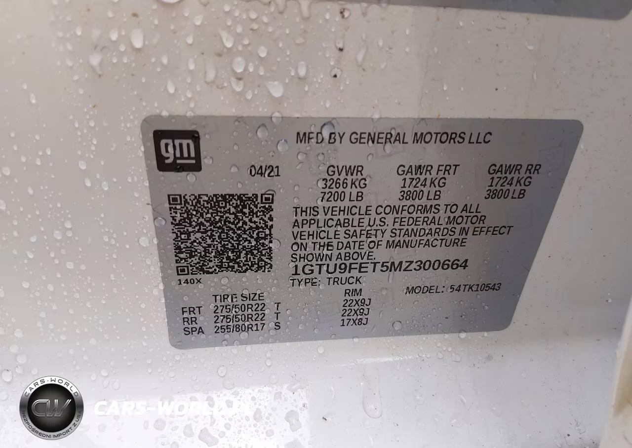 2021 GMC Sierra 1500 4Wd Short Box Denali VIN:1GTU9FET5MZ300664 - 9