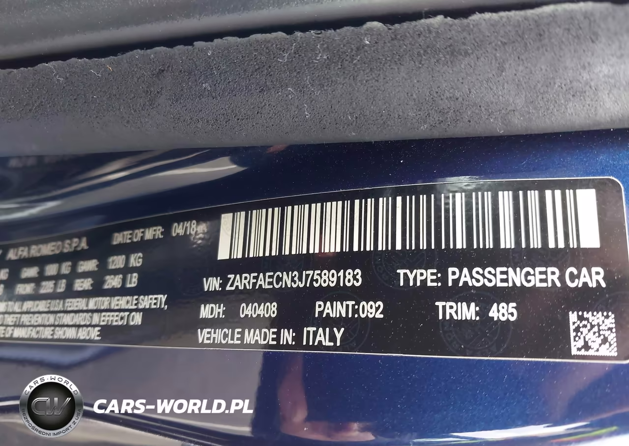 2018 Alfa Romeo Giulia Ti Lusso Rwd VIN:ZARFAECN3J7589183 - 9