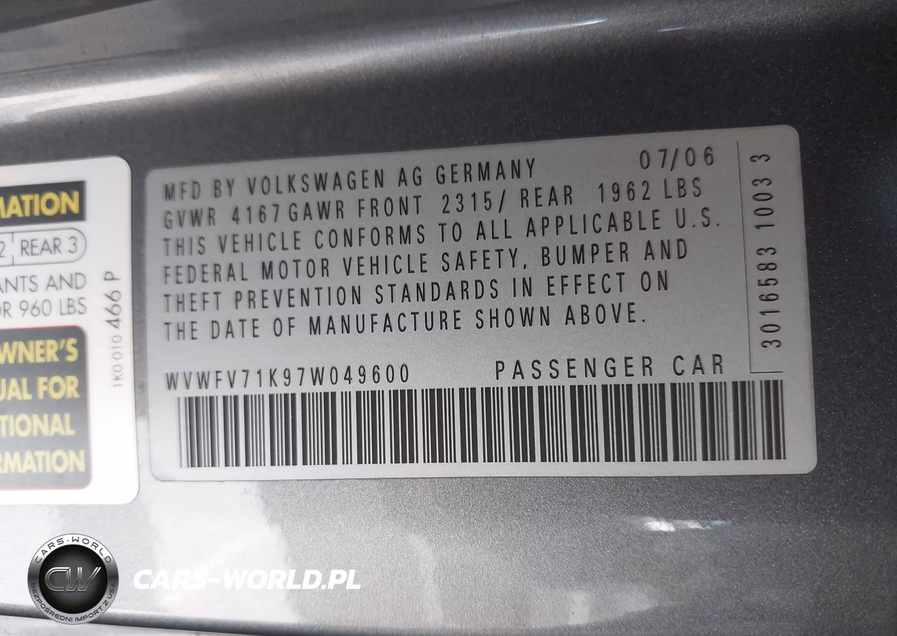 2007 Volkswagen Gti 2-Door (A6)-Fahrenheit VIN:WVWFV71K97W049600 - 9