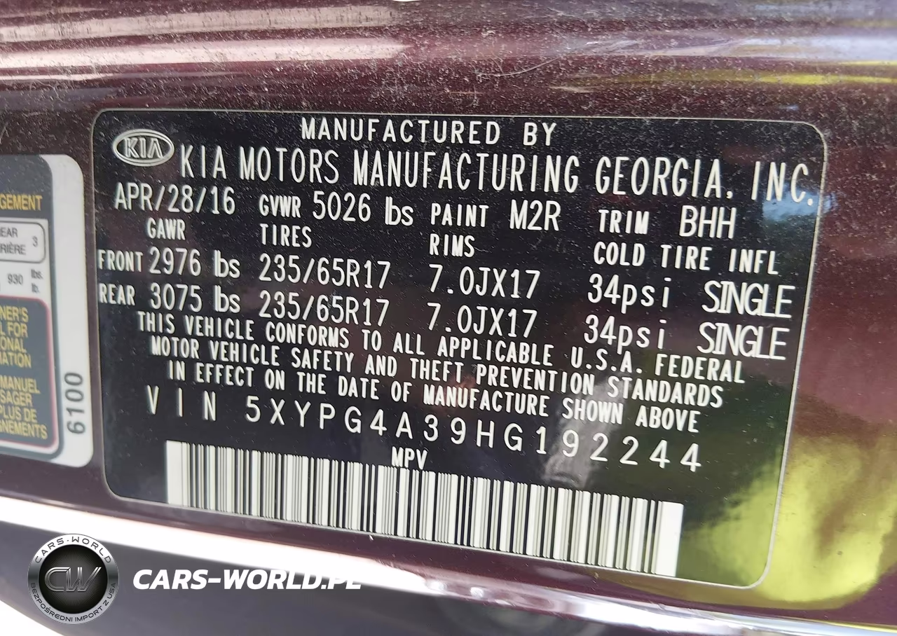 2017 Kia Sorento 2.4L Lx VIN:5XYPG4A39HG192244 - 9