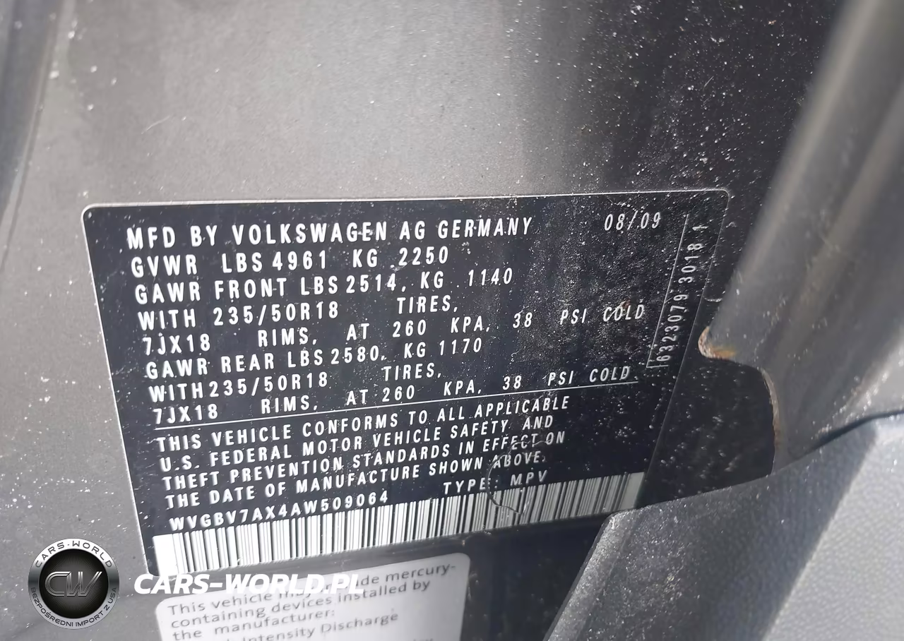 2010 Volkswagen Tiguan Se VIN:WVGBV7AX4AW509064 - 9