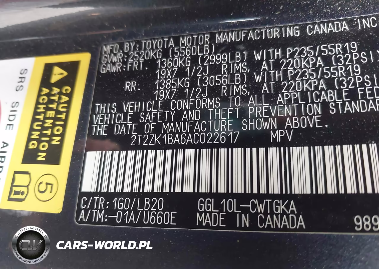 2010 Lexus Rx 350 VIN:2T2ZK1BA6AC022617 - 9