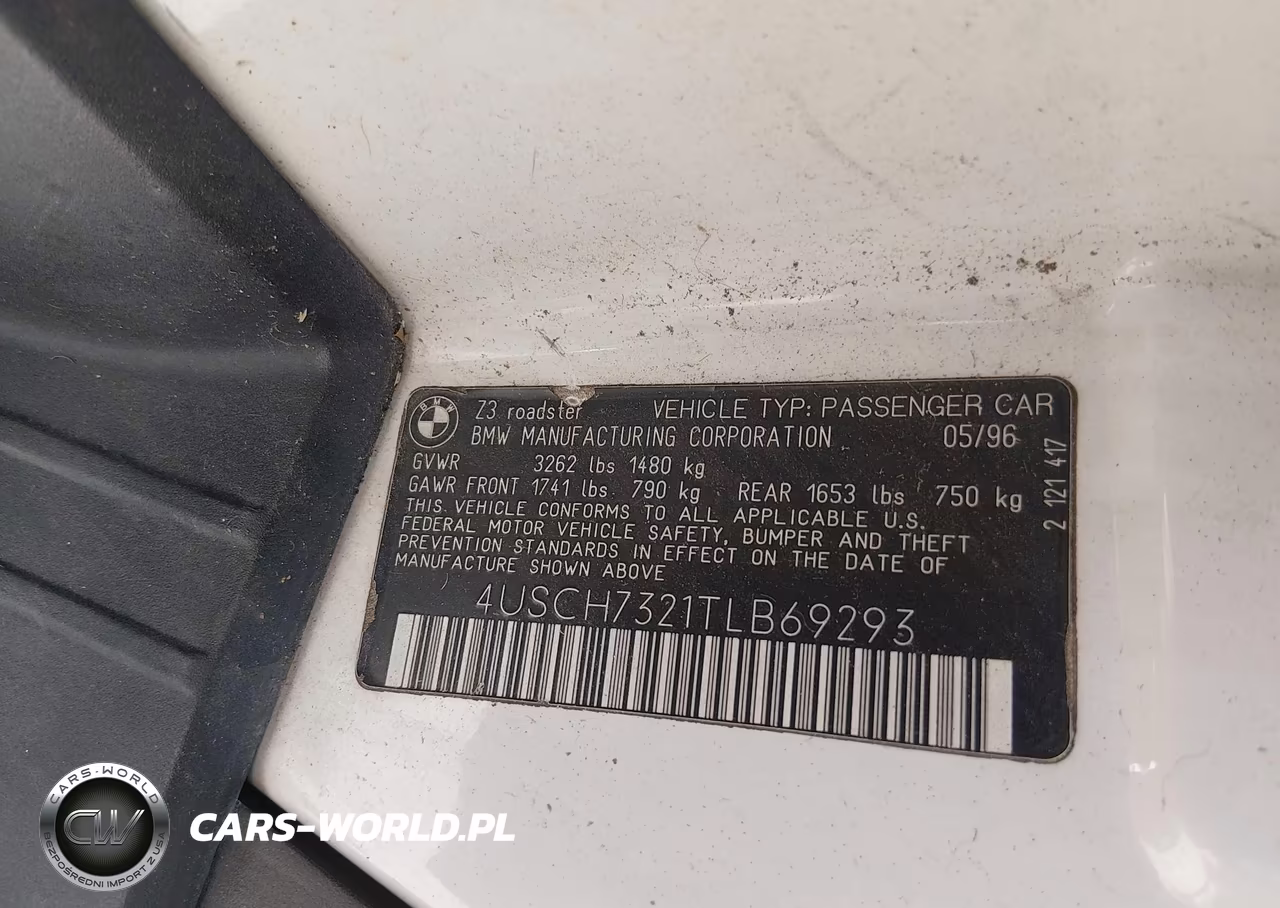 1996 BMW Z3 1.9 VIN:4USCH7321TLB69293 - 9