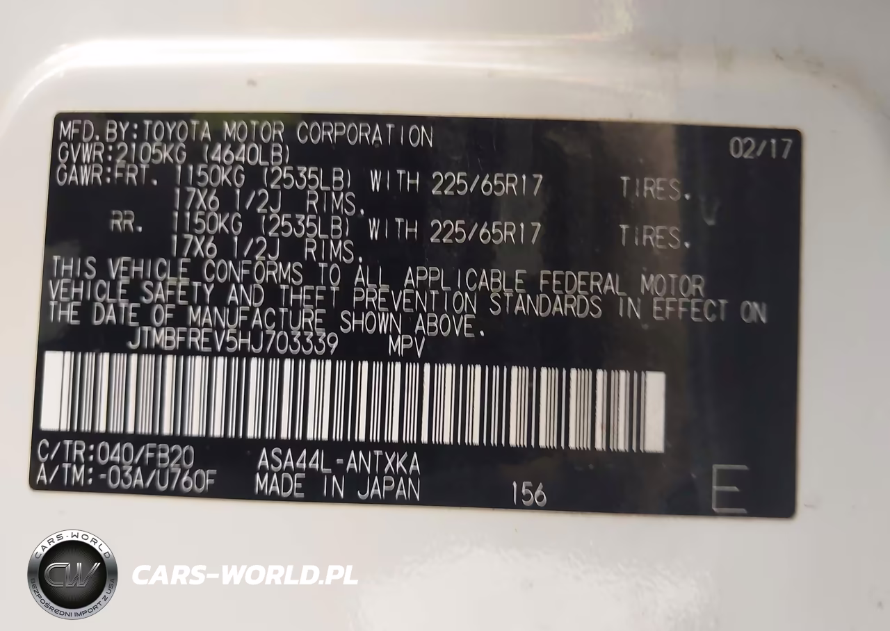 2017 Toyota Rav4 Le VIN:JTMBFREV5HJ703339 - 9