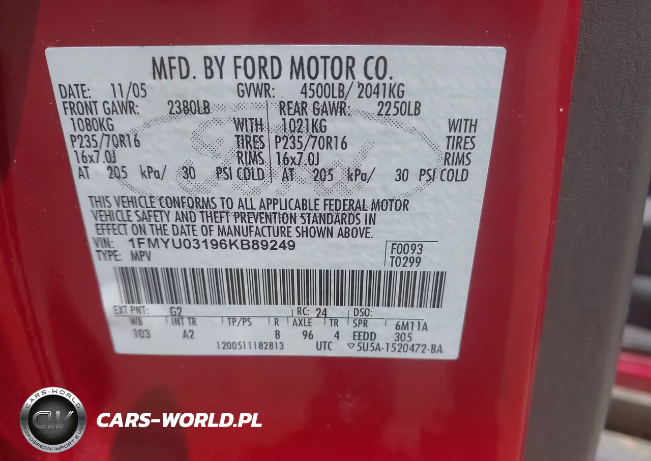 2006 Ford Escape Xlt-Xlt Sport VIN:1FMYU03196KB89249 - 9