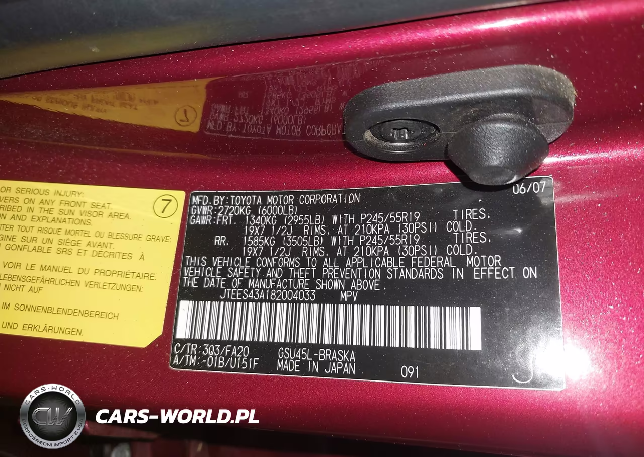 2008 Toyota Highlander Sport VIN:JTEES43A182004033 - 9