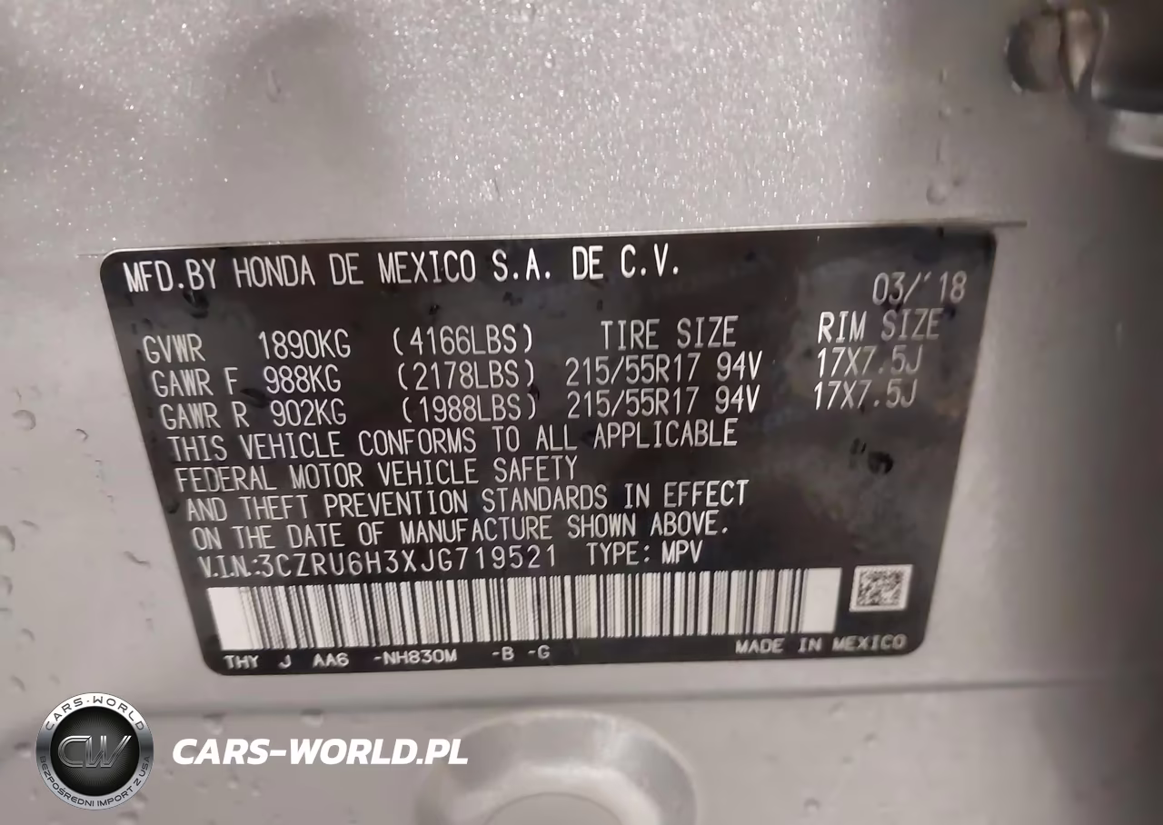 2018 Honda Hr-V Lx VIN:3CZRU6H3XJG719521 - 9