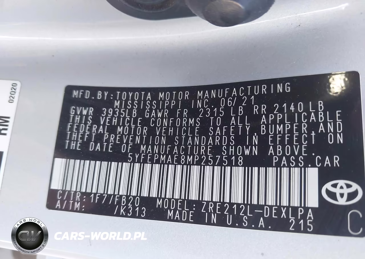 2021 Toyota Corolla Le VIN:5YFEPMAE8MP257518 - 9