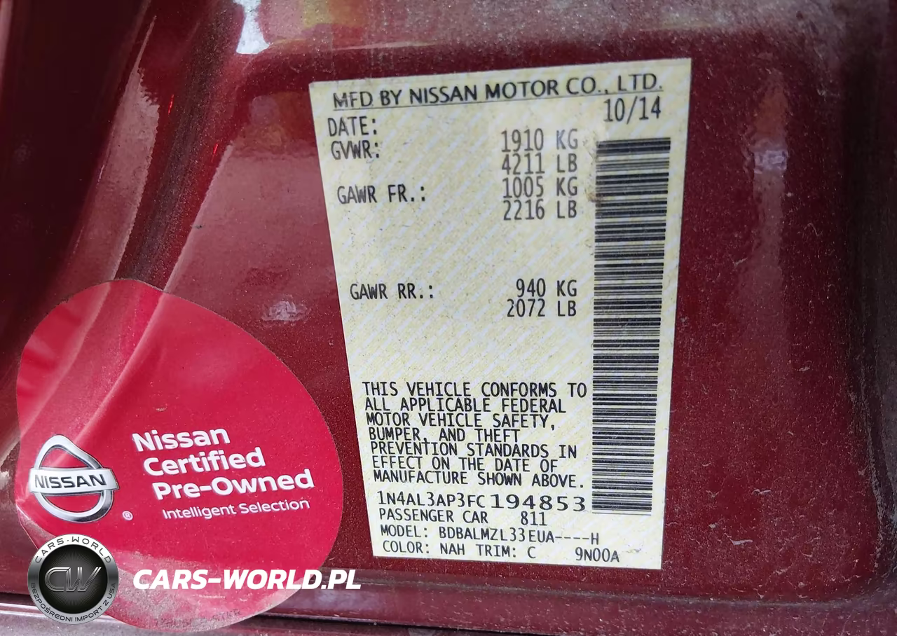 2015 Nissan Altima 2.5 Sv VIN:1N4AL3AP3FC194853 - 9