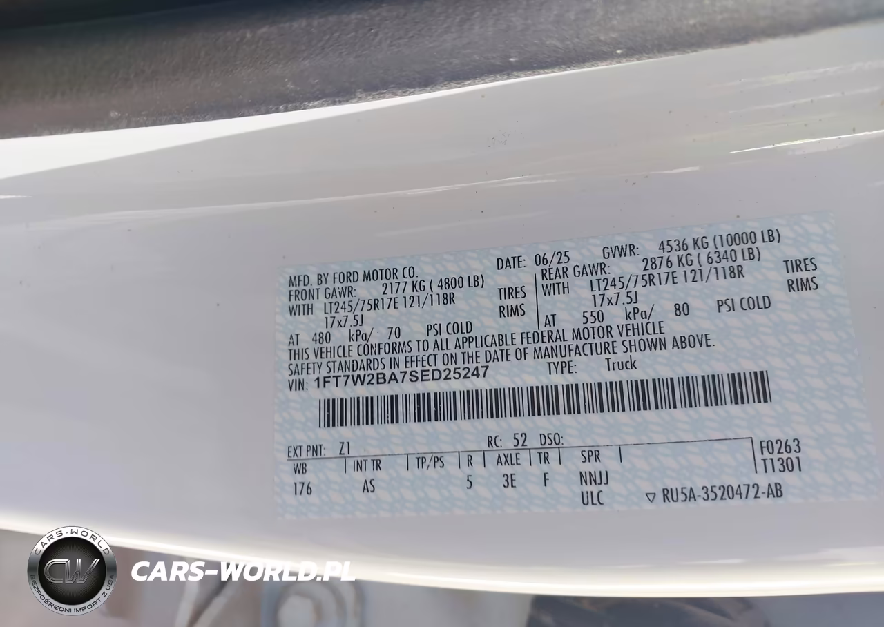2025 Ford F-250 Xl VIN:1FT7W2BA7SED25247 - 9