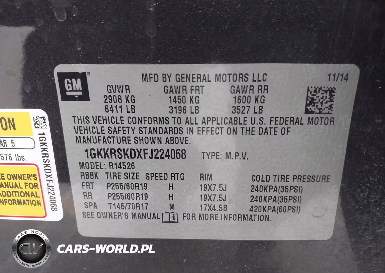 2015 GMC Acadia Slt-2 VIN:1GKKRSKDXFJ224068 - 9