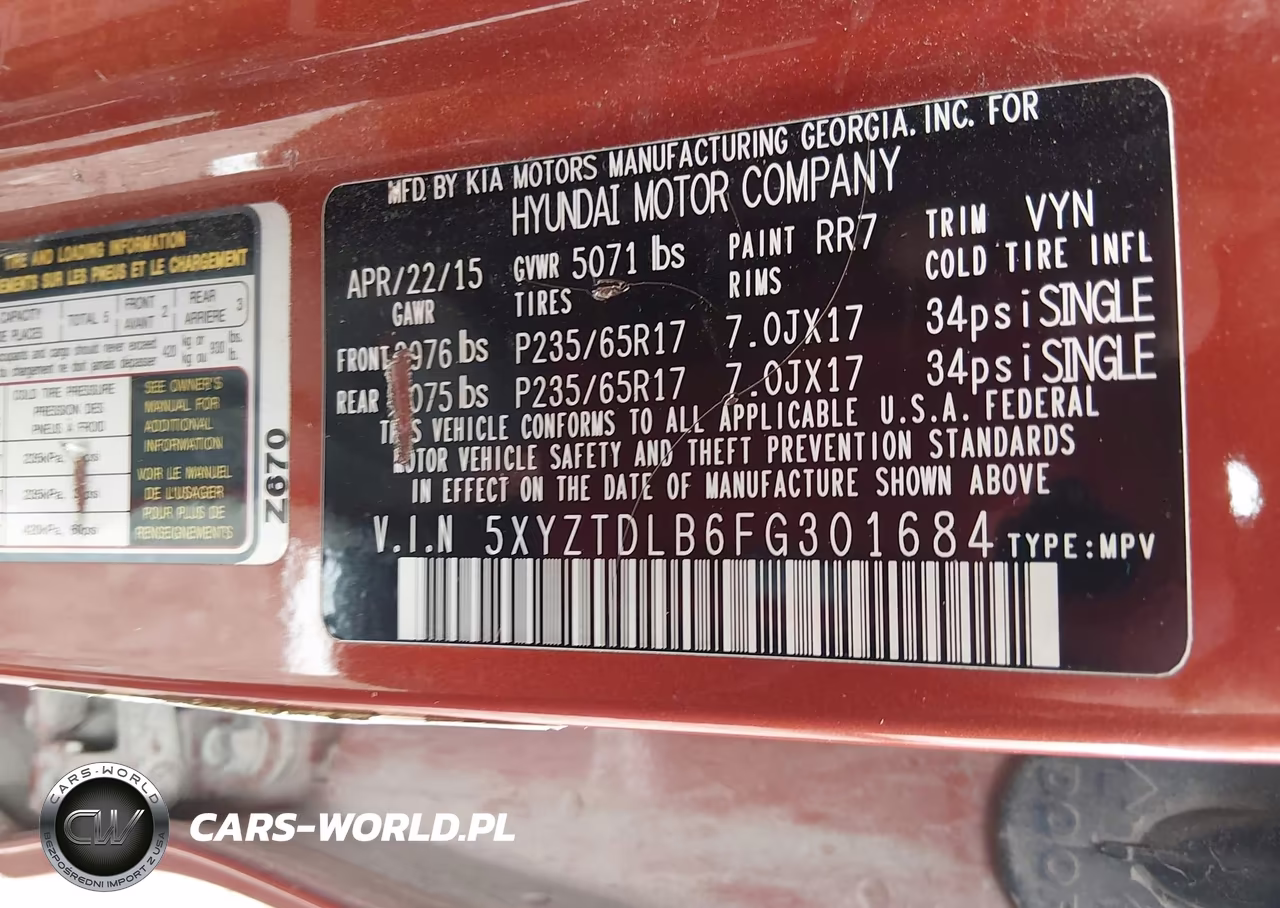 2015 Hyundai Santa Fe Sport 2.4L VIN:5XYZTDLB6FG301684 - 9