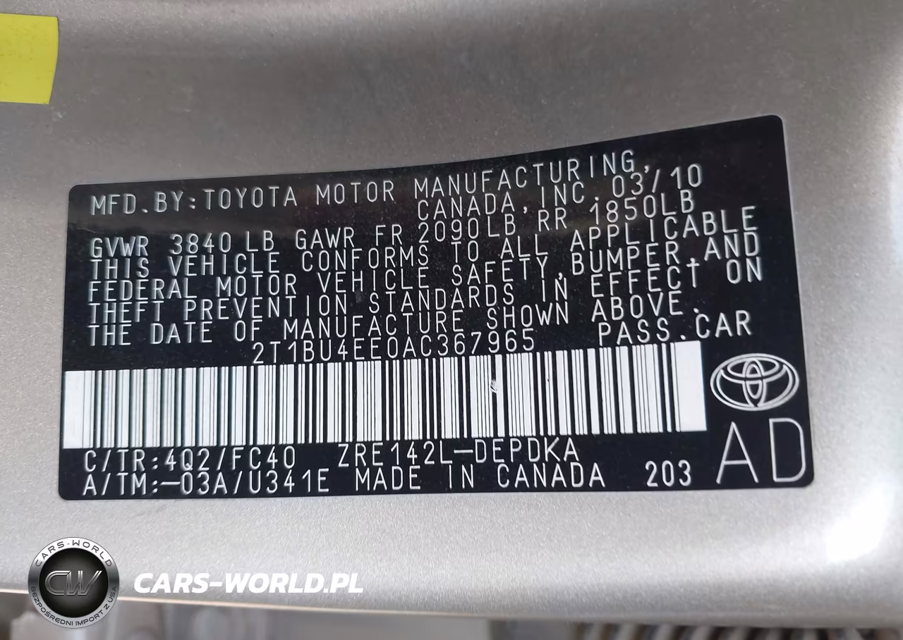 2010 Toyota Corolla Le VIN:2T1BU4EE0AC367965 - 9