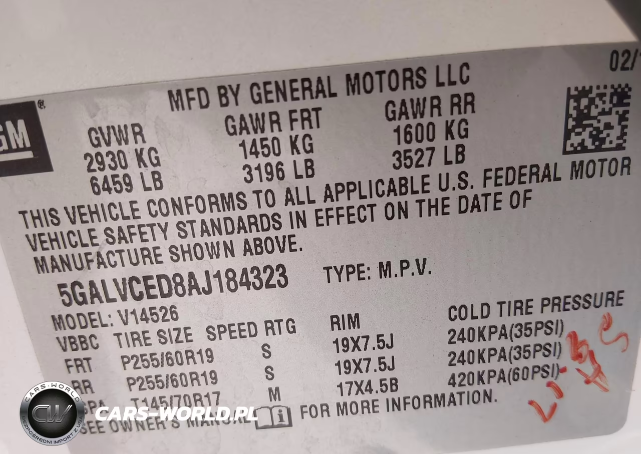 2010 Buick Enclave 2Xl VIN:5GALVCED8AJ184323 - 9