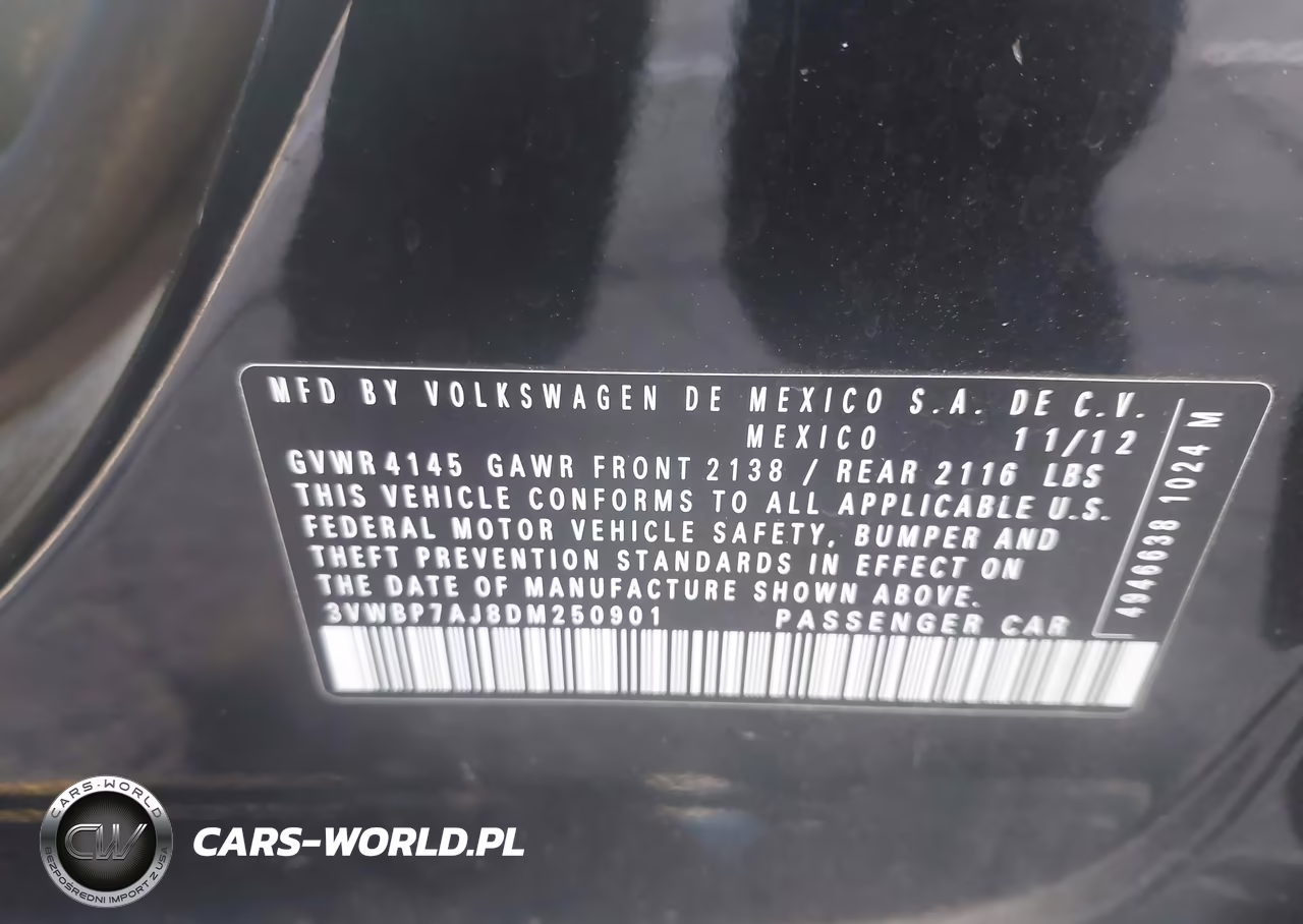 2013 Volkswagen Jetta 2.5L Se VIN:3VWBP7AJ8DM250901 - 9