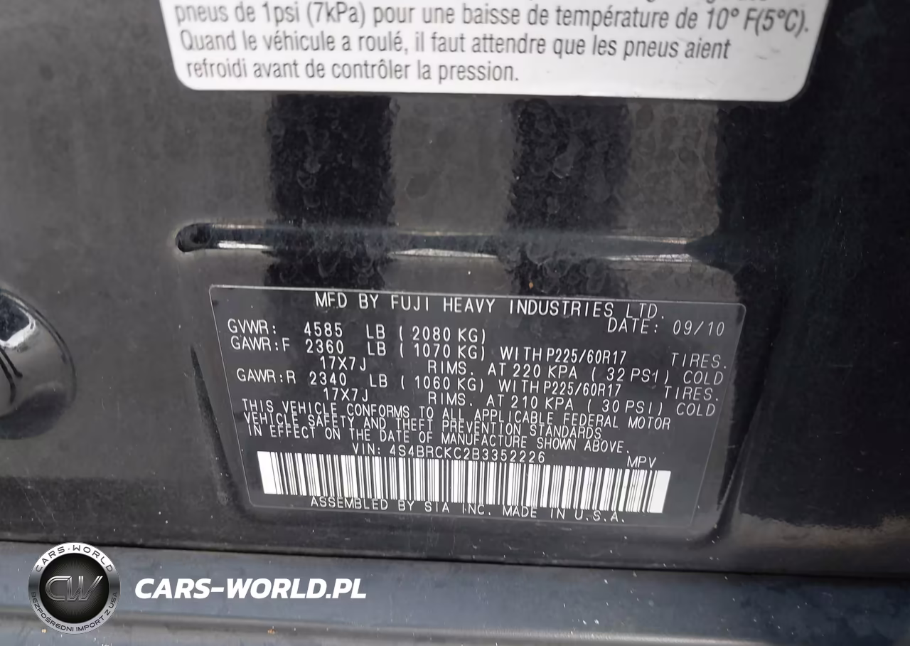 2011 Subaru Outback 2.5I Limited VIN:4S4BRCKC2B3352226 - 9