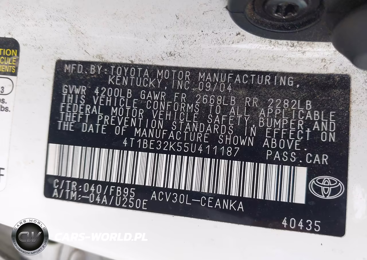 2005 Toyota Camry Le VIN:4T1BE32K55U411187 - 9