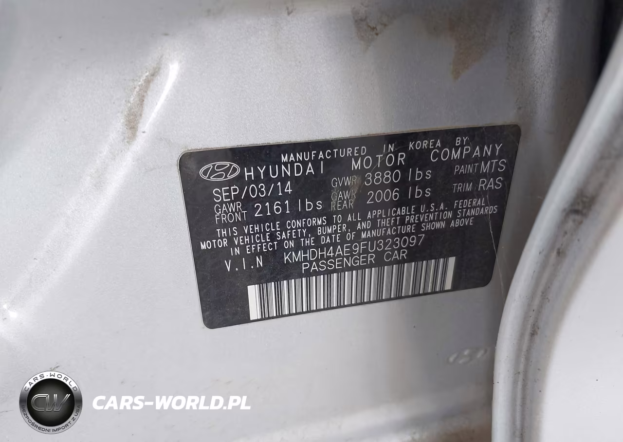2015 Hyundai Elantra Limited VIN:KMHDH4AE9FU323097 - 9