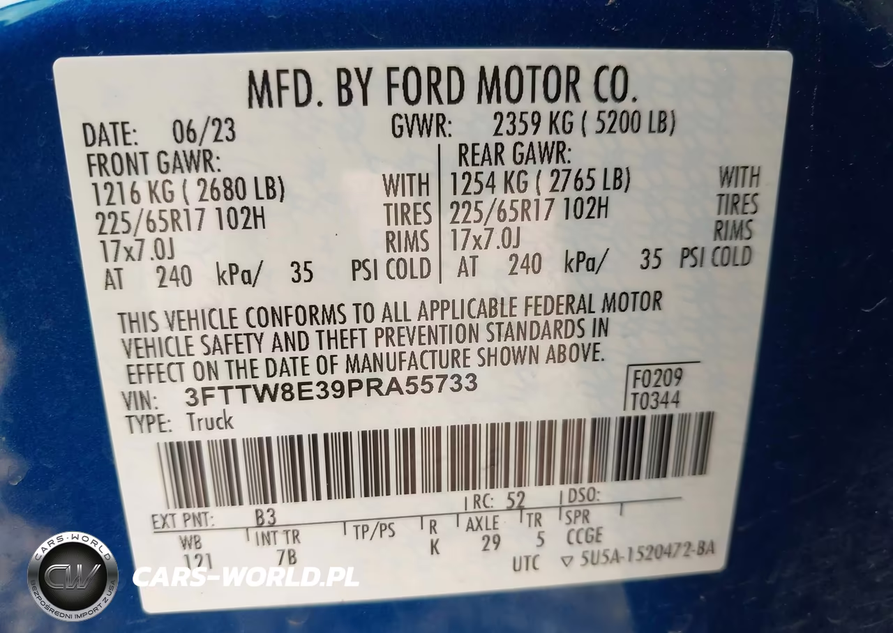 2023 Ford Maverick Xlt VIN:3FTTW8E39PRA55733 - 9