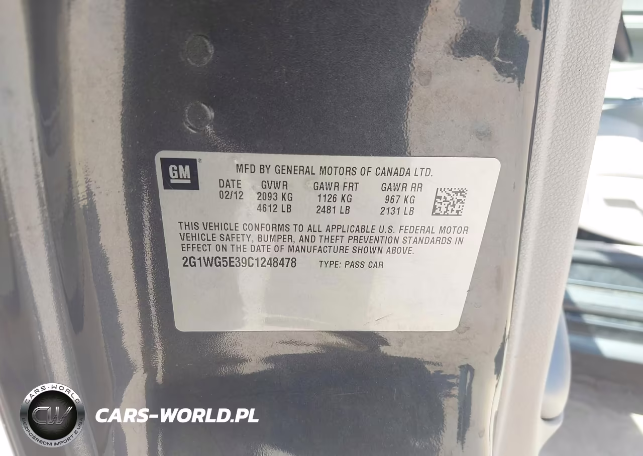 2012 Chevrolet Impala Lt VIN:2G1WG5E39C1248478 - 9