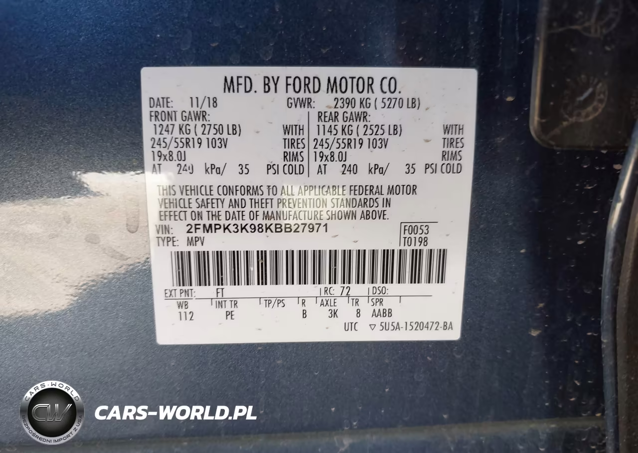 2019 Ford Edge Titanium VIN:2FMPK3K98KBB27971 - 9