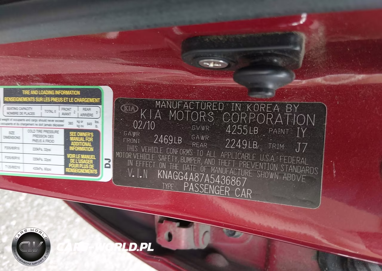 2010 Kia Optima Lx VIN:KNAGG4A87A5436867 - 9