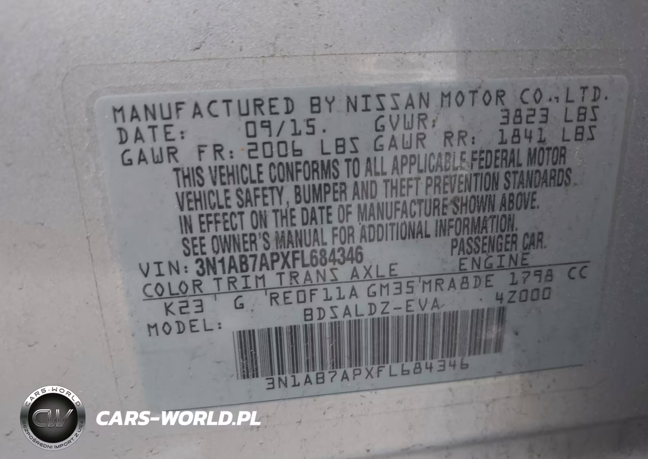 2015 Nissan Sentra Sv VIN:3N1AB7APXFL684346 - 9