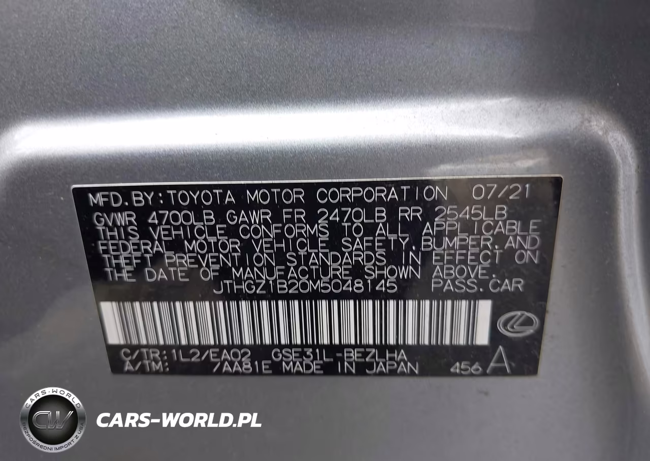 2021 Lexus Is 350 F Sport VIN:JTHGZ1B20M5048145 - 9