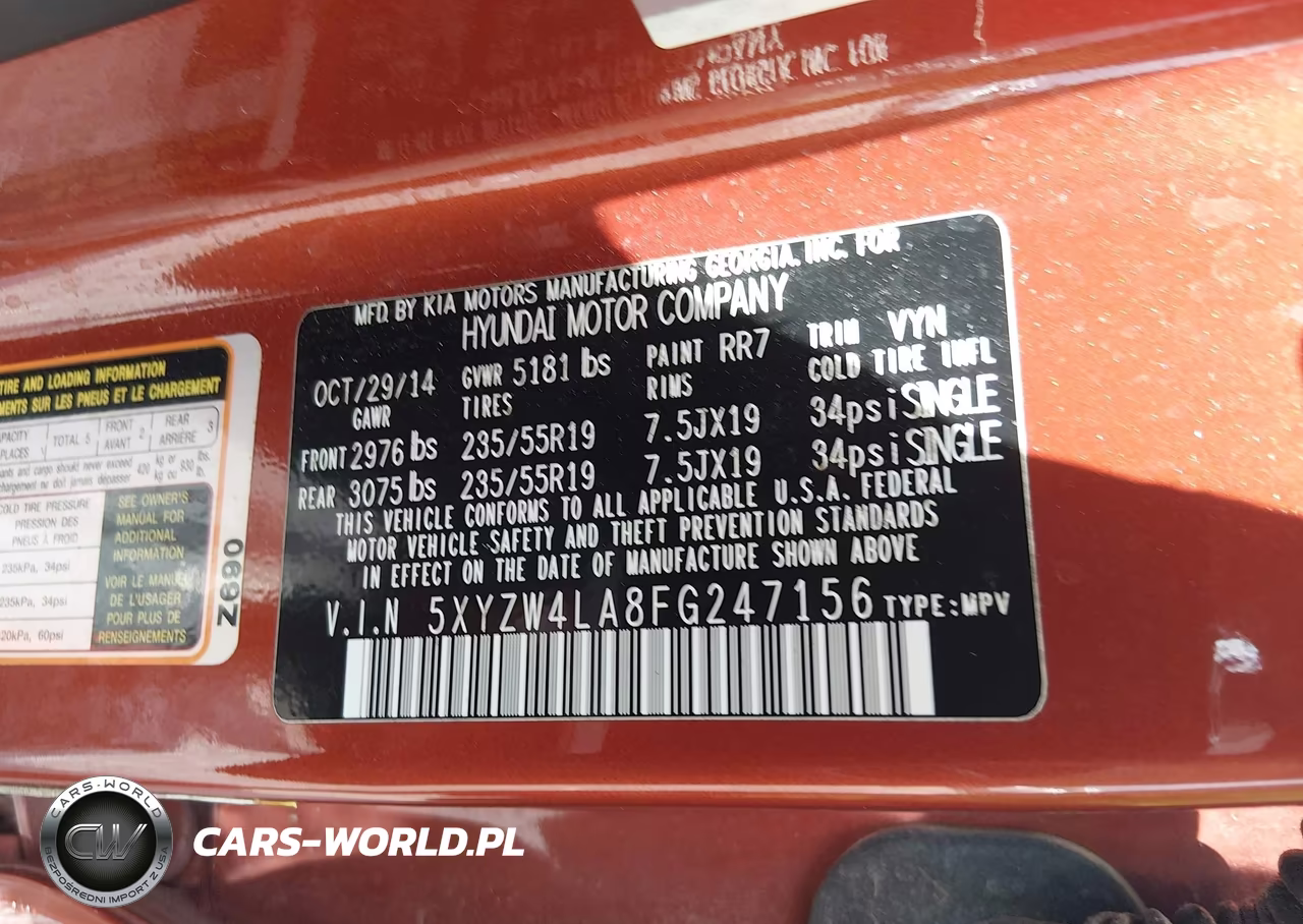 2015 Hyundai Santa Fe Sport 2.0L Turbo VIN:5XYZW4LA8FG247156 - 9
