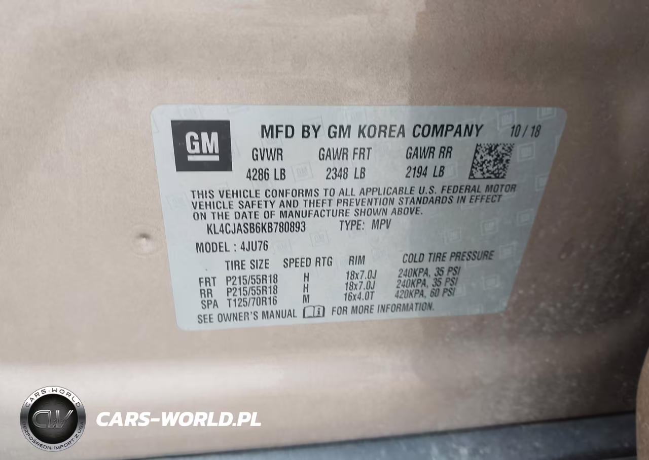 2019 Buick Encore Fwd Preferred VIN:KL4CJASB6KB780893 - 9