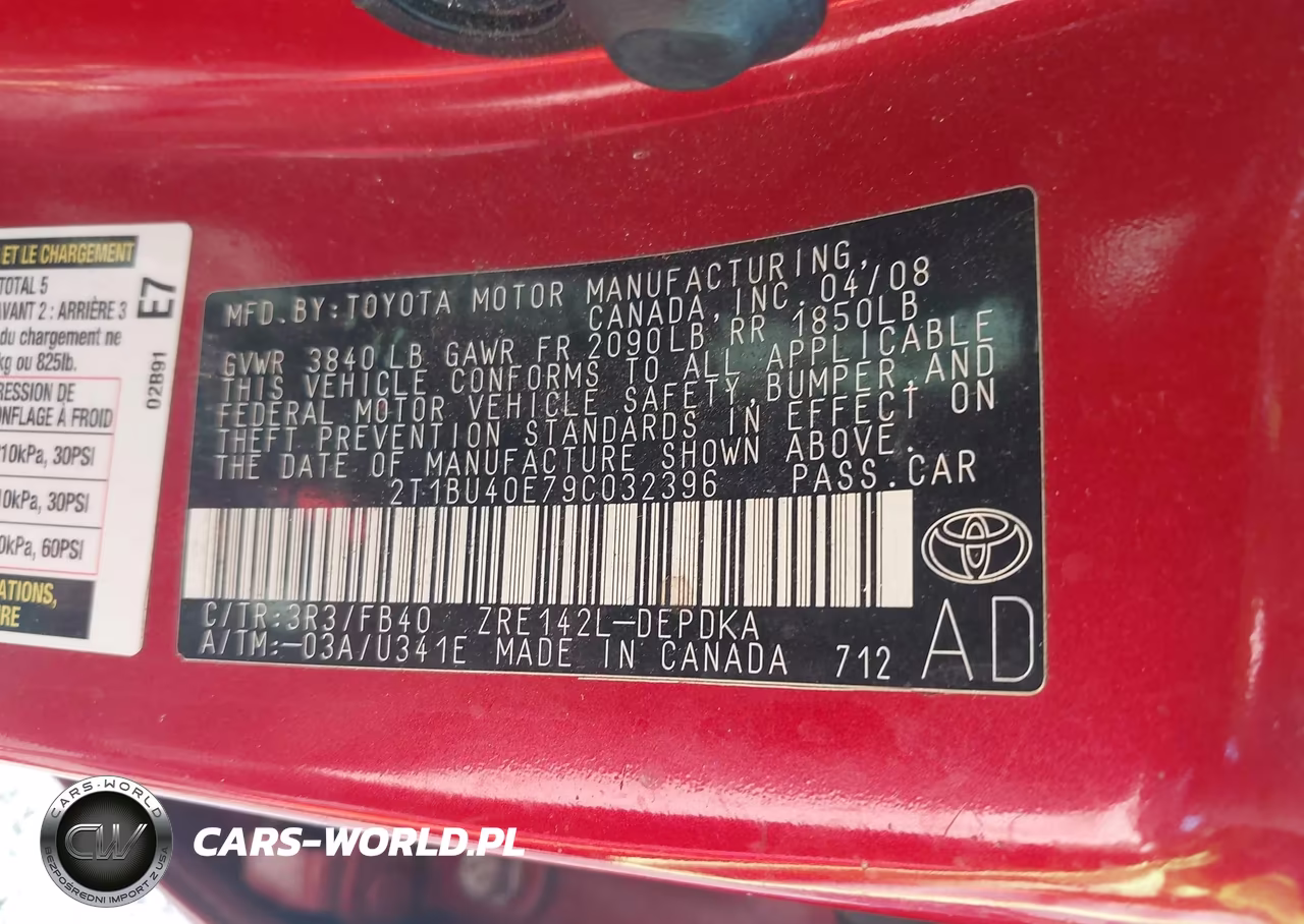 2009 Toyota Corolla Le VIN:2T1BU40E79C032396 - 9