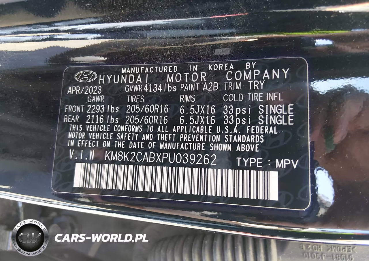 2023 Hyundai Kona Se VIN:KM8K2CABXPU039262 - 9