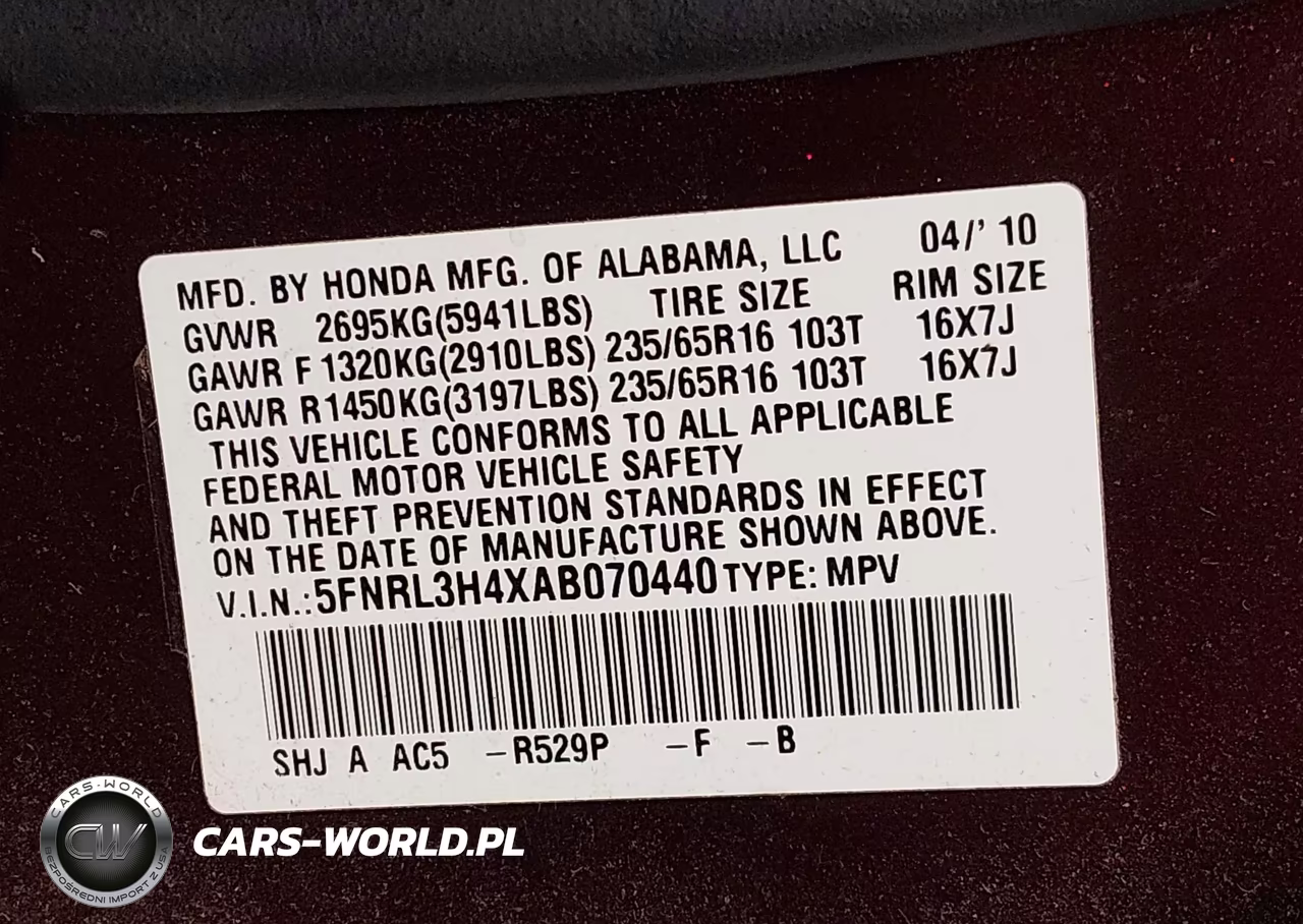 2010 Honda Odyssey Ex VIN:5FNRL3H4XAB070440 - 9