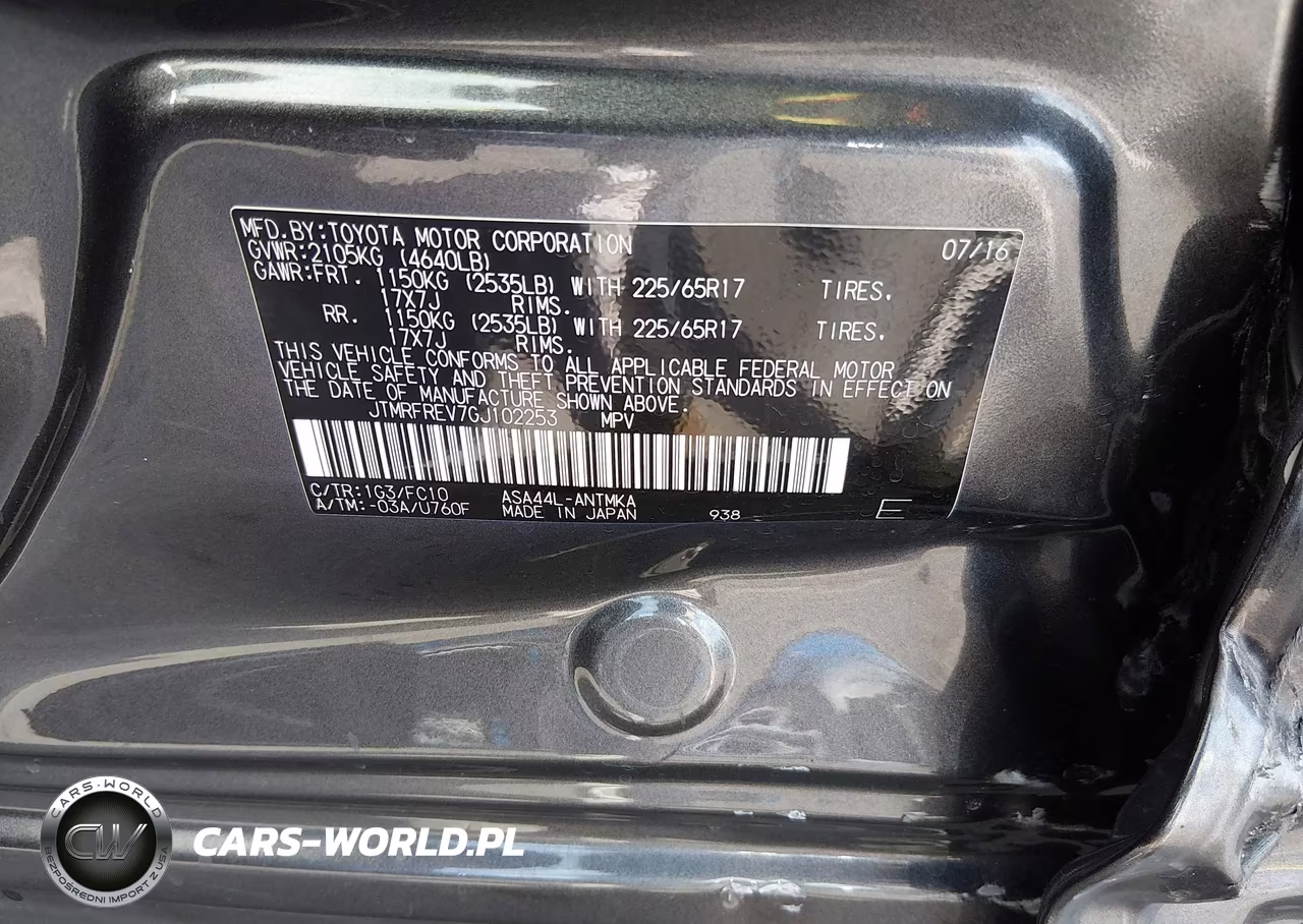 2016 Toyota Rav4 Xle VIN:JTMRFREV7GJ102253 - 9