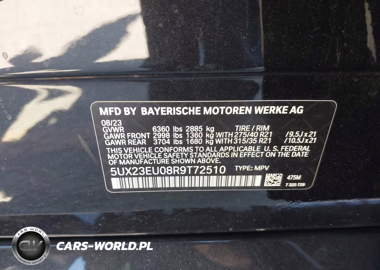 2024 BMW X5 xDrive40I VIN:5UX23EU08R9T72510 - 9