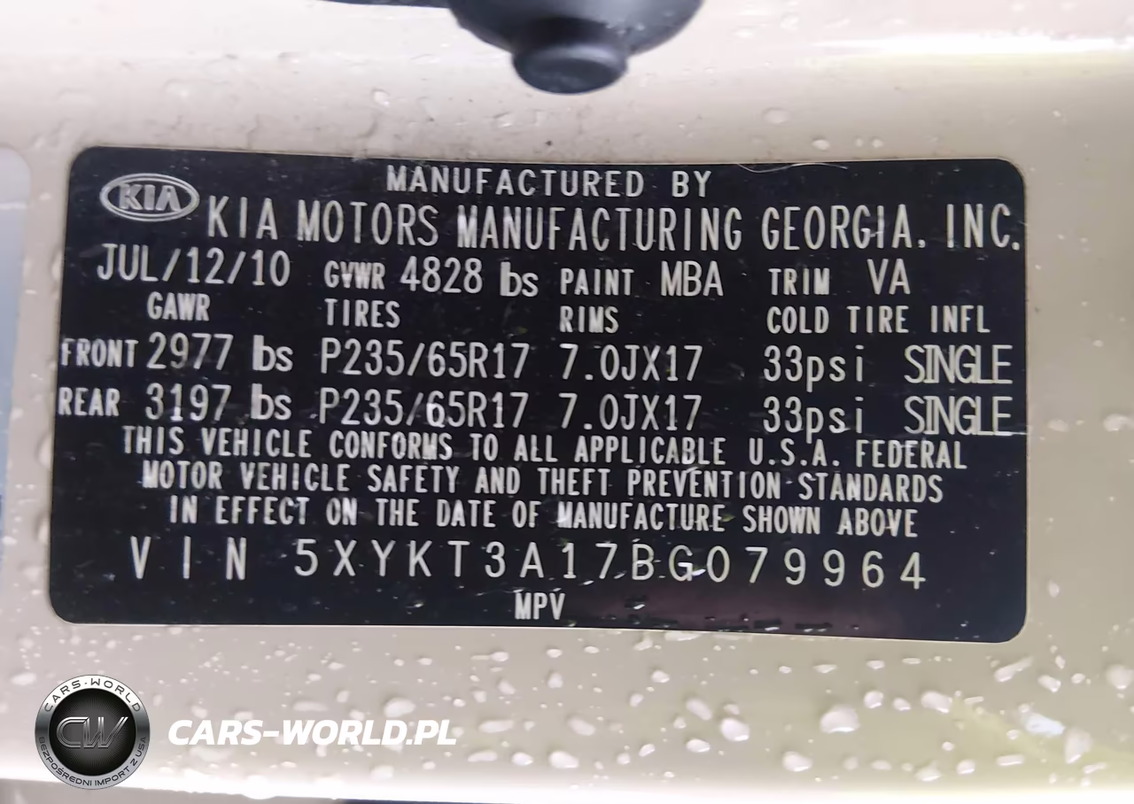 2011 Kia Sorento Lx VIN:5XYKT3A17BG079964 - 9