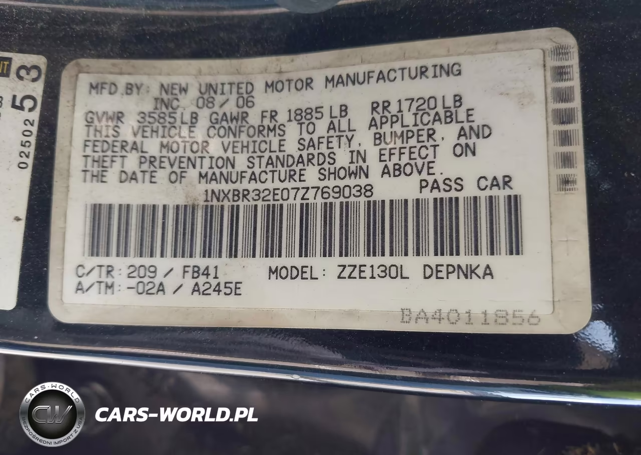 2007 Toyota Corolla Le VIN:1NXBR32E07Z769038 - 9