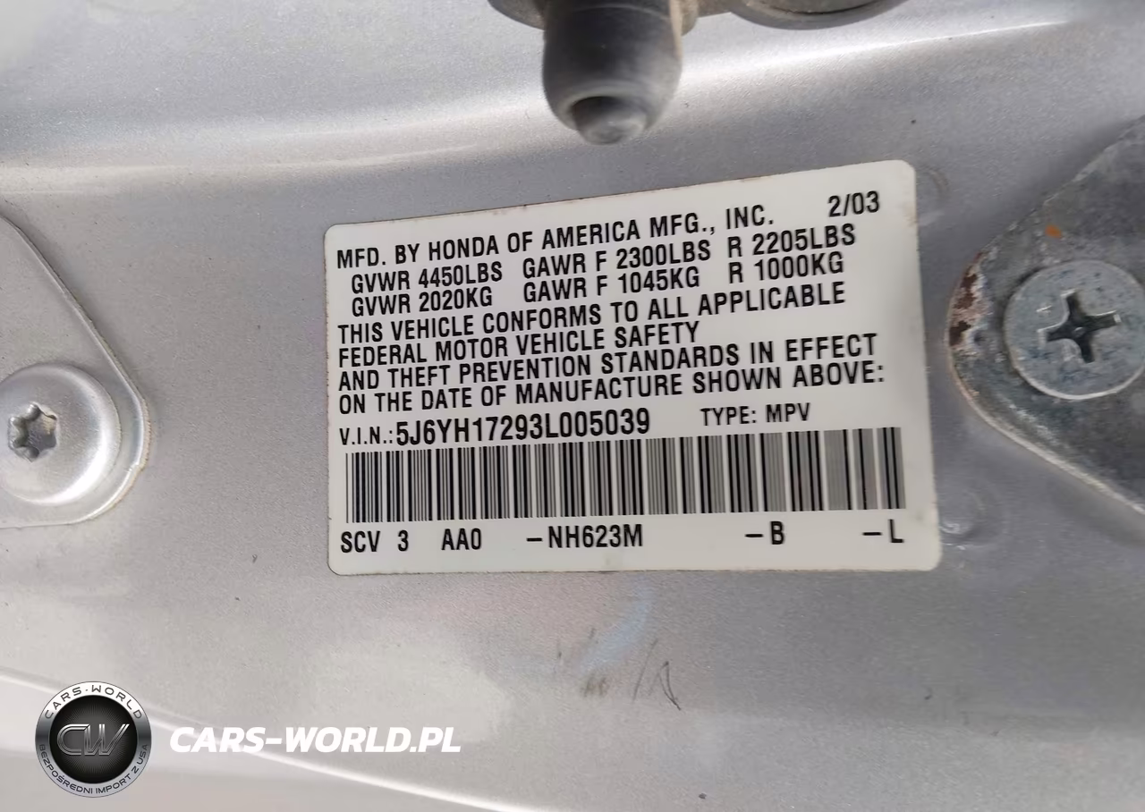 2003 Honda Element Dx VIN:5J6YH17293L005039 - 9