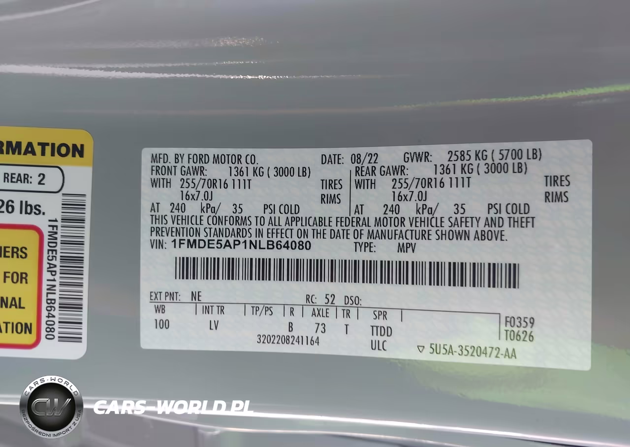2022 Ford Bronco VIN:1FMDE5AP1NLB64080 - 9