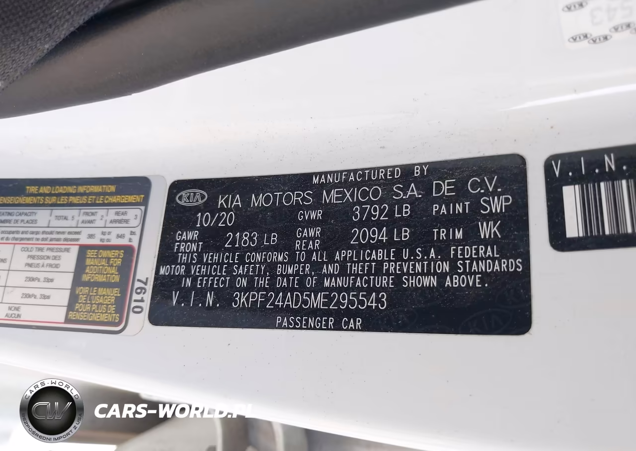 2021 Kia Forte Lxs VIN:3KPF24AD5ME295543 - 9