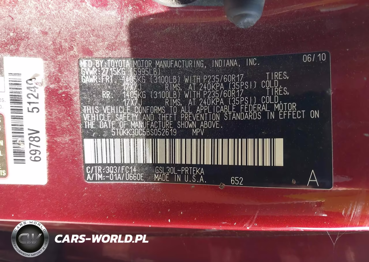 2011 Toyota Sienna Le V6 VIN:5TDKK3DC5BS052619 - 9