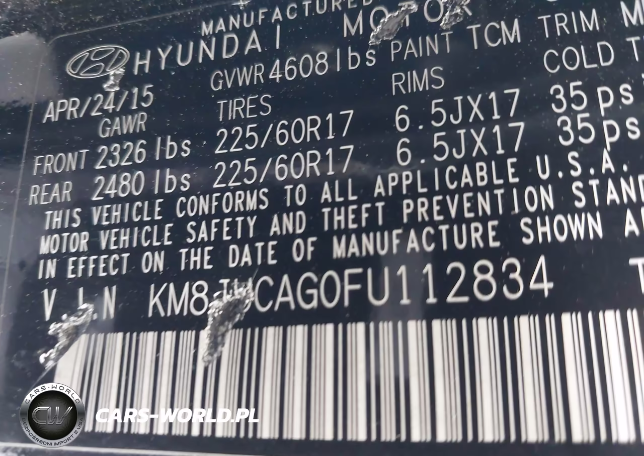 2015 Hyundai Tucson Se VIN:KM8JUCAG0FU112834 - 9