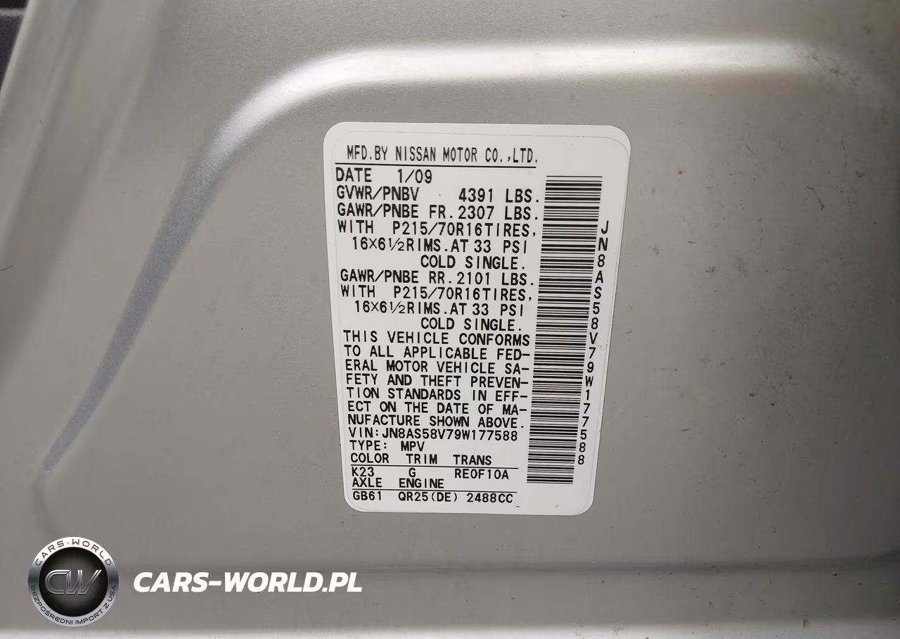 2009 Nissan Rogue S VIN:JN8AS58V79W177588 - 9